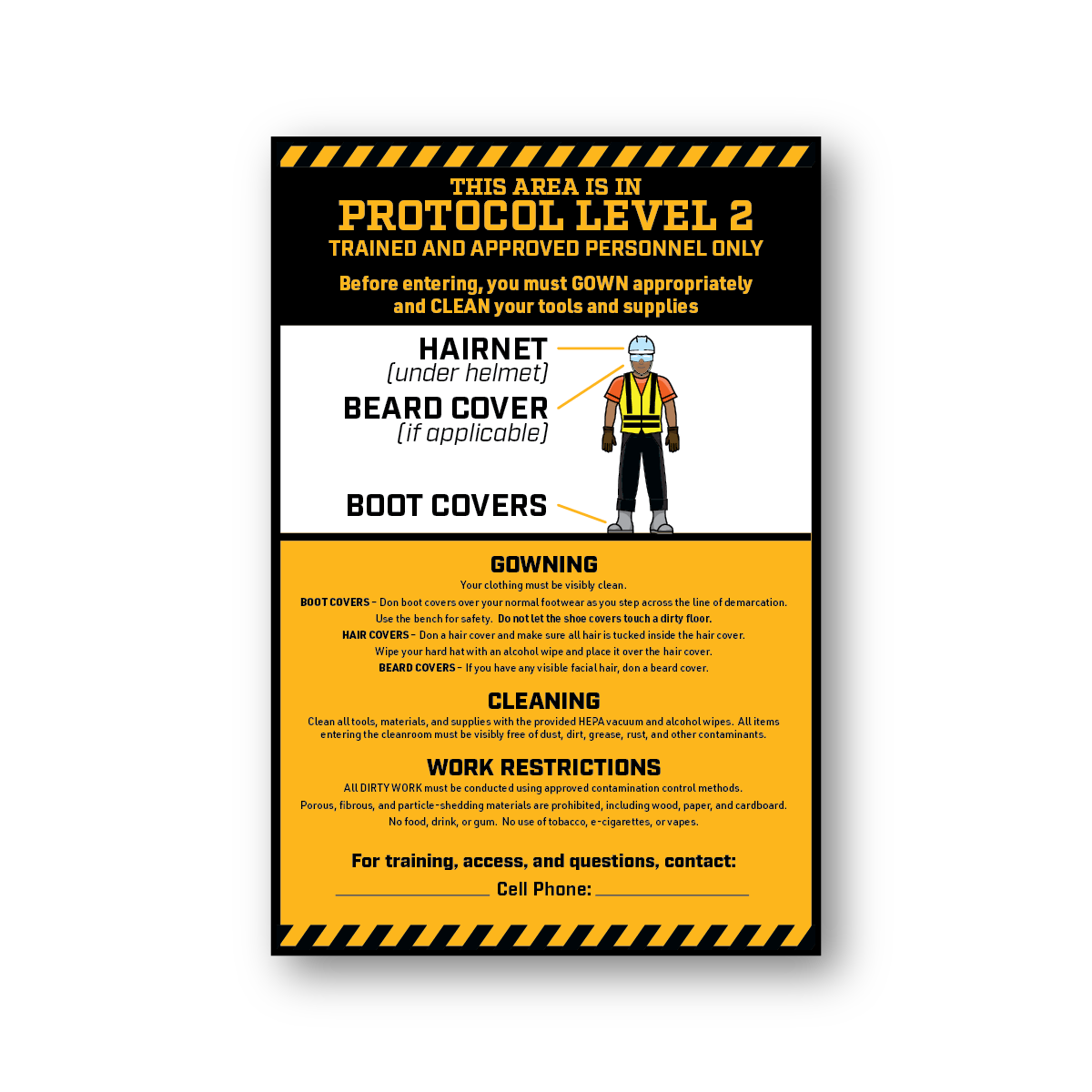 Cleanroom PPE Sign - Level 2