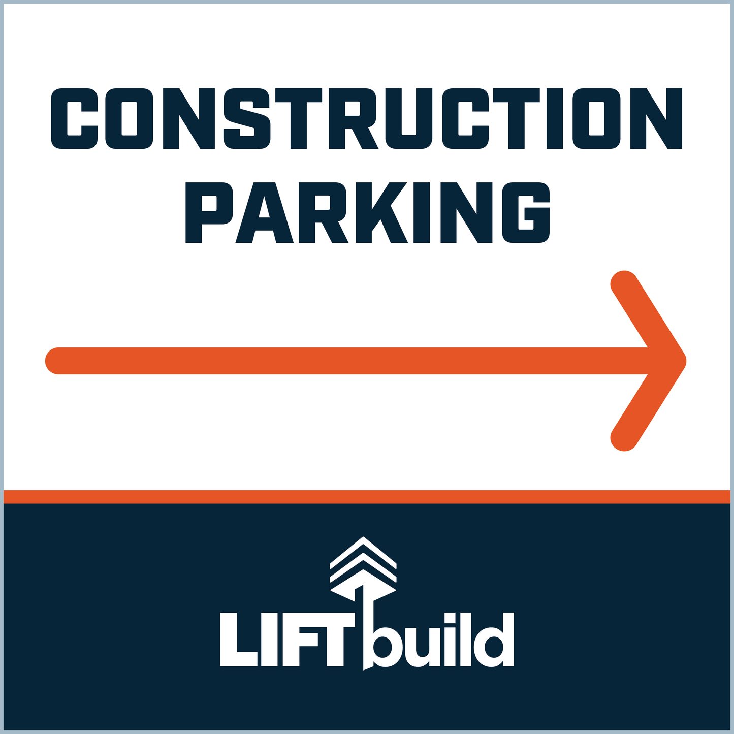 CONSTRUCTION PARKING RIGHT POINTING
