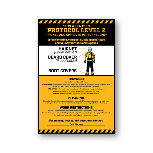 Cleanroom PPE Sign - Level 2