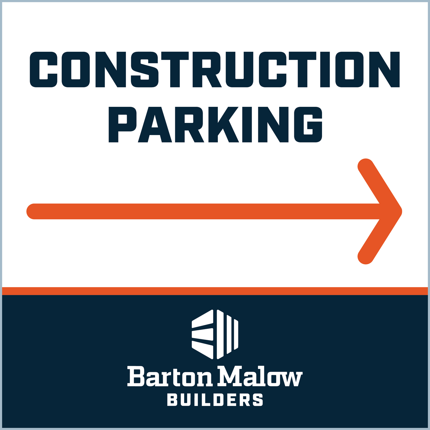 CONSTRUCTION PARKING RIGHT POINTING