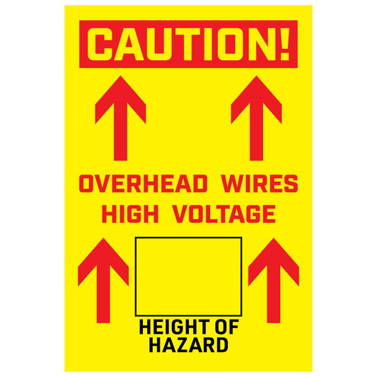 CAUTION OVERHEAD WIRES HIGH VOLTAGE 24x36